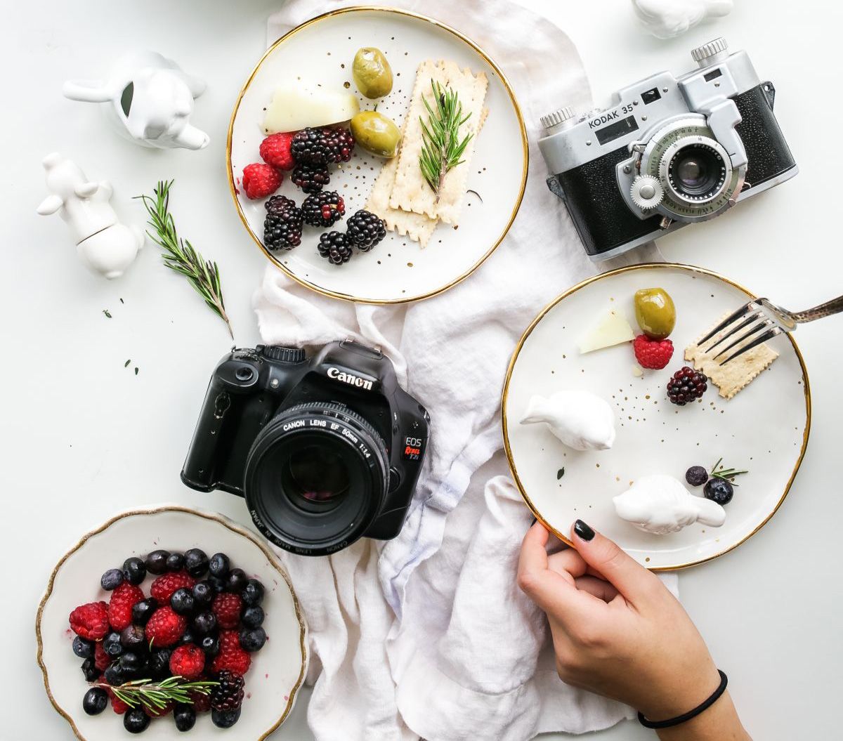 Cameras and food